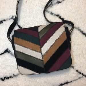 Genuine Leather and Suede Crossbody